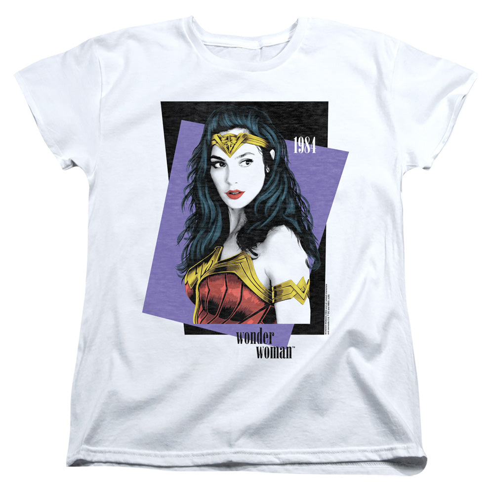 WONDER WOMAN 84/STRIKE A POSE - S/S WOMENS TEE - WHITE