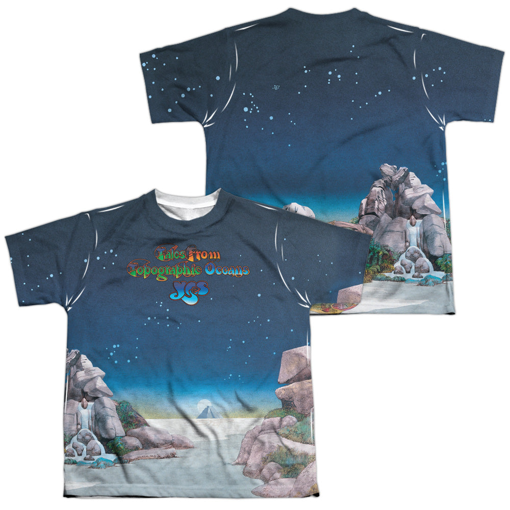 YES/TOPOGRAPHIC OCEANS (FRONT/BACK PRINT) - S/S YOUTH POLY CREW - MULTI