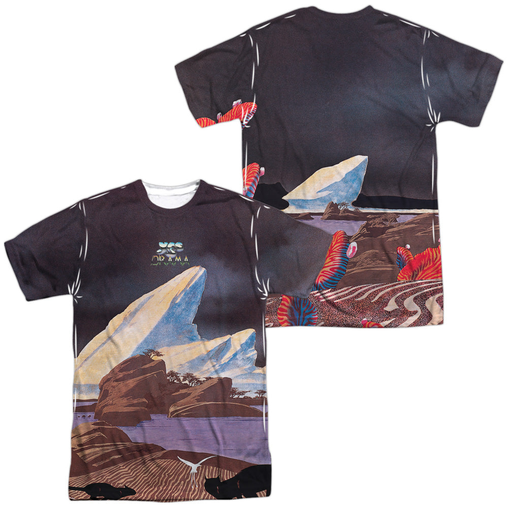 YES/DRAMA (FRONT/BACK PRINT) - S/S ADULT POLY CREW - MULTI