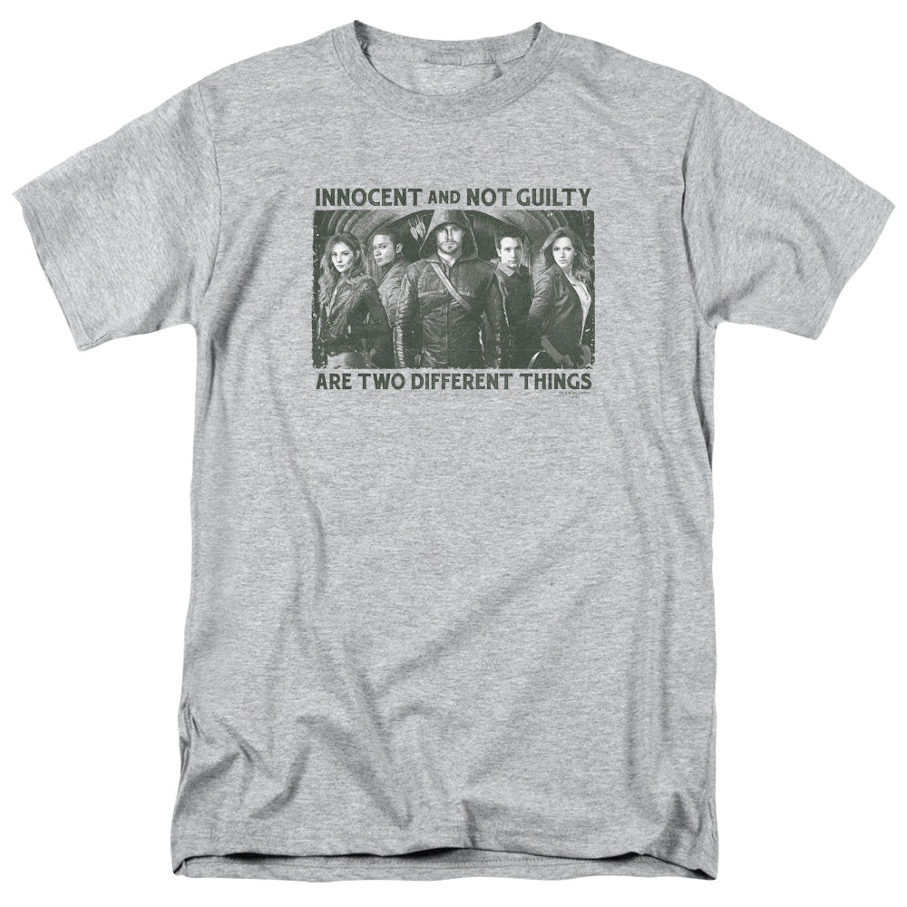 ARROW TV SERIES/NOT GUILTY - S/S ADULT 18/1 - ATHLETIC HEATHER