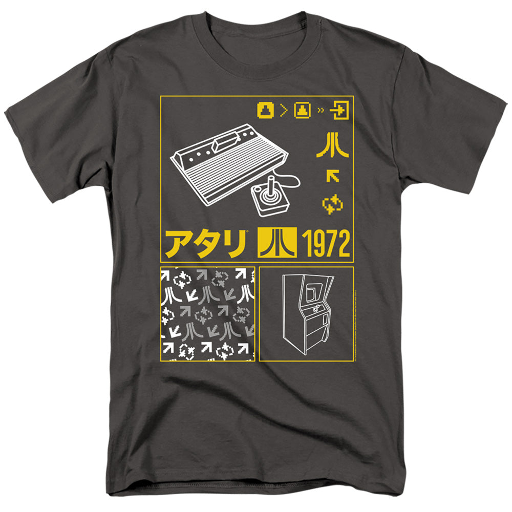 ATARI/KANJI SQUARES - S/S ADULT 18/1 - CHARCOAL