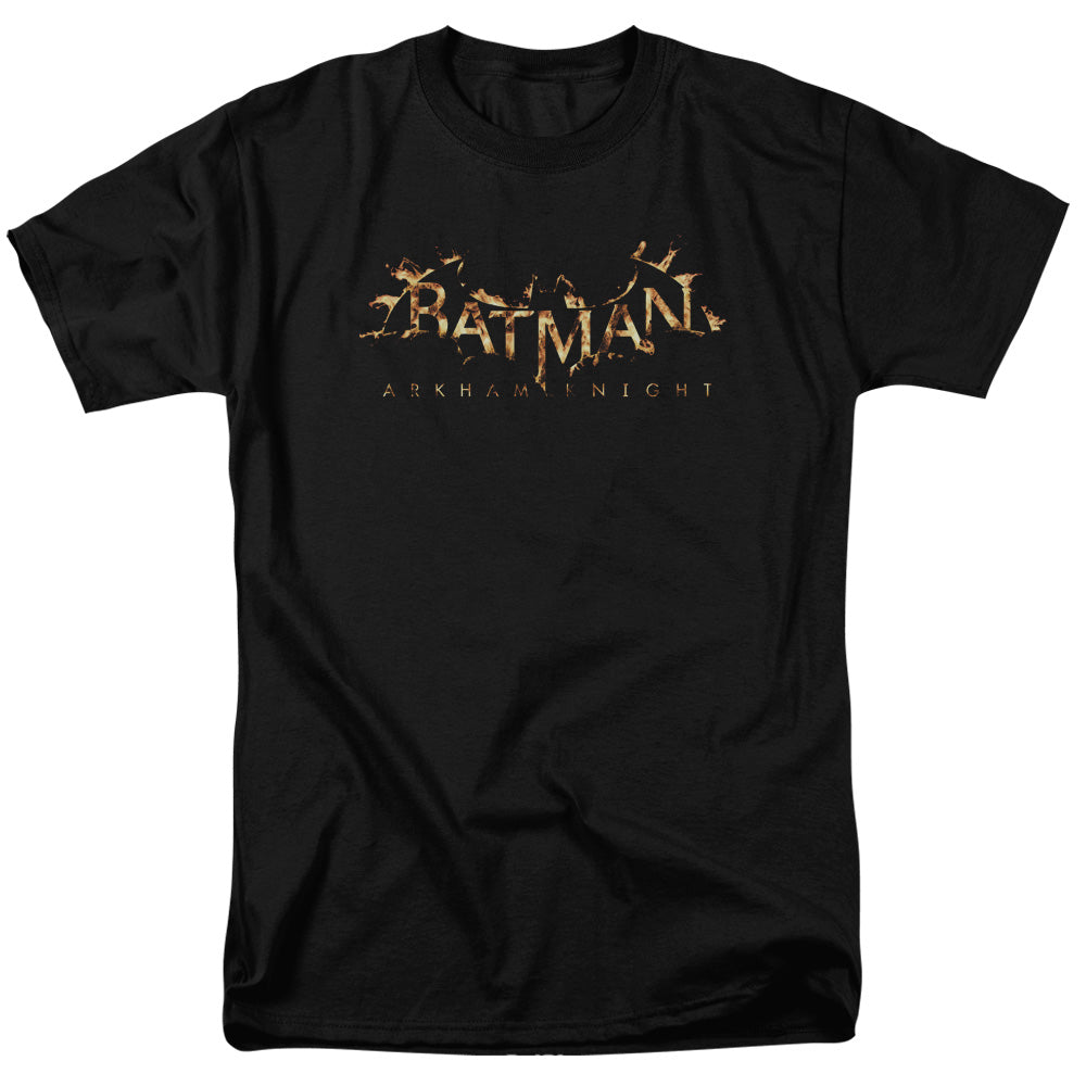 BATMAN ARKHAM KNIGHT/AK FLAME LOGO - S/S ADULT 18/1 - BLACK