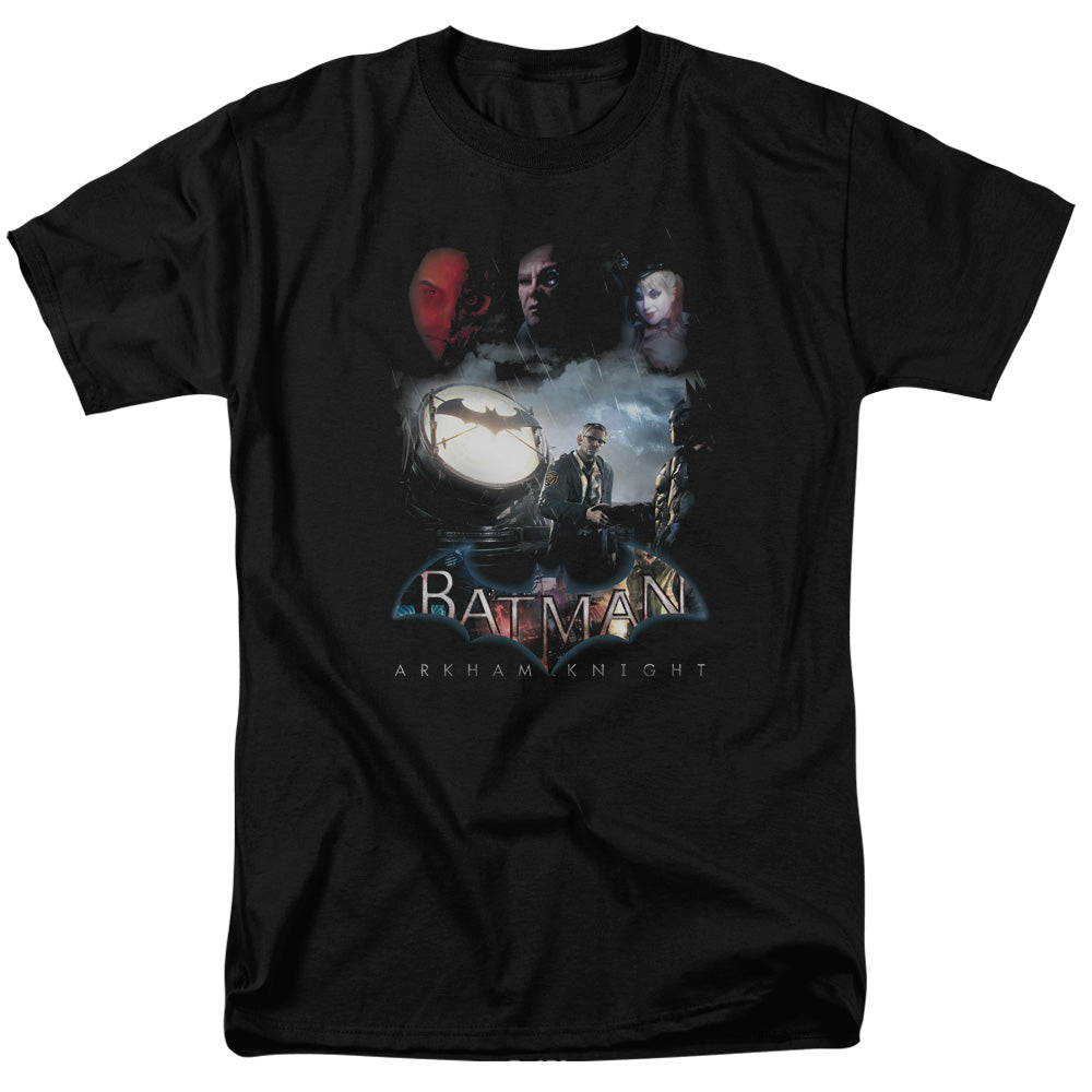 BATMAN ARKHAM KNIGHT/VILLAIN STORM - S/S ADULT 18/1 - BLACK
