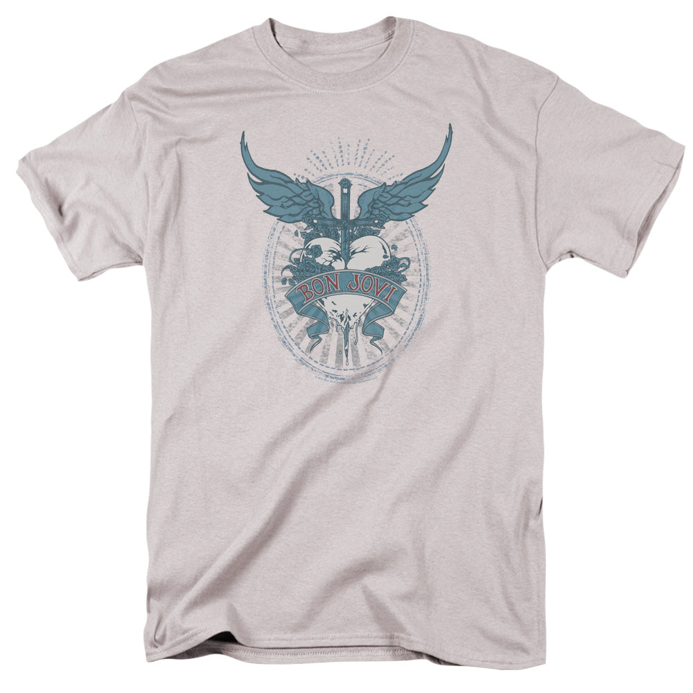 BON JOVI/WINGED HEART - S/S ADULT 18/1 - SILVER