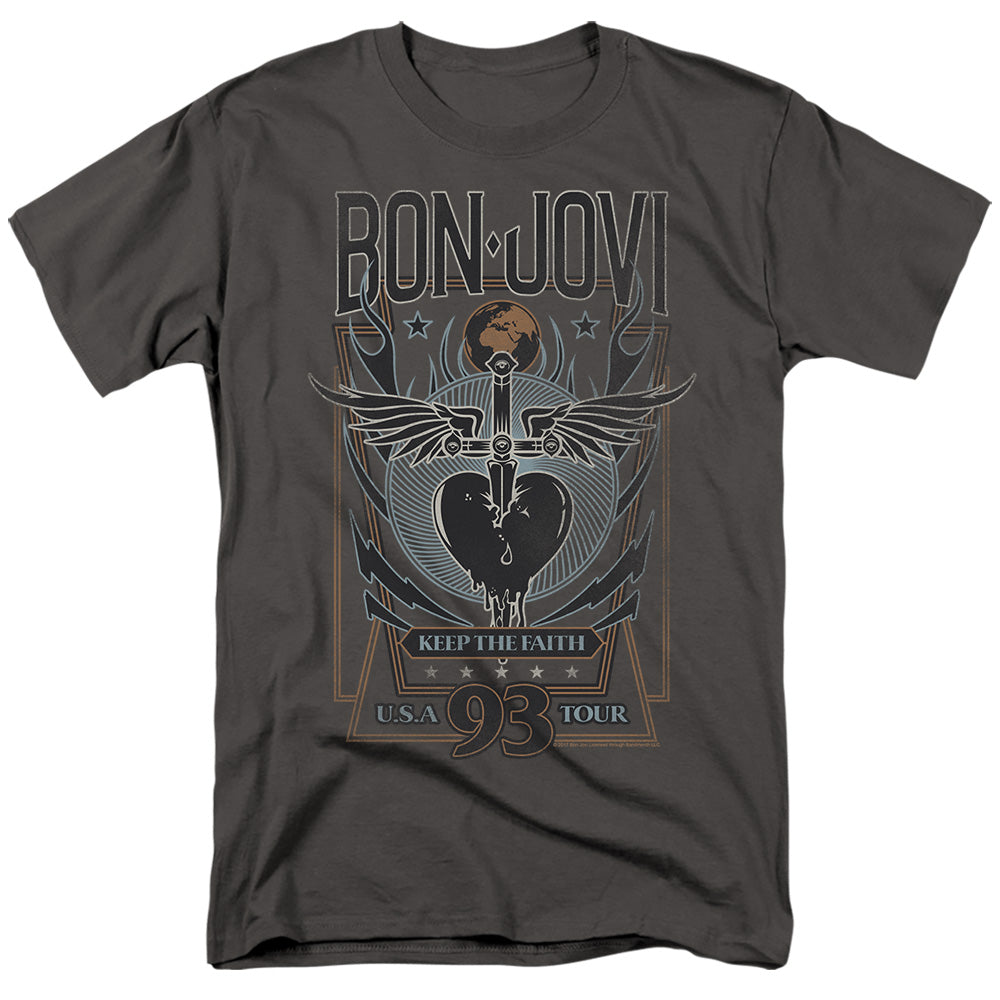 BON JOVI/KEEP THE FAITH - S/S ADULT 18/1 - CHARCOAL