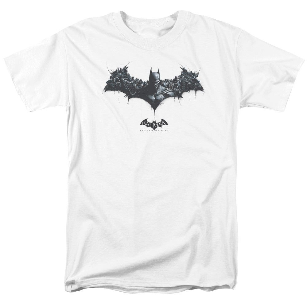 BATMAN ARKHAM ORIGINS/BAT OF ENEMIES - S/S ADULT 18/1 - WHITE