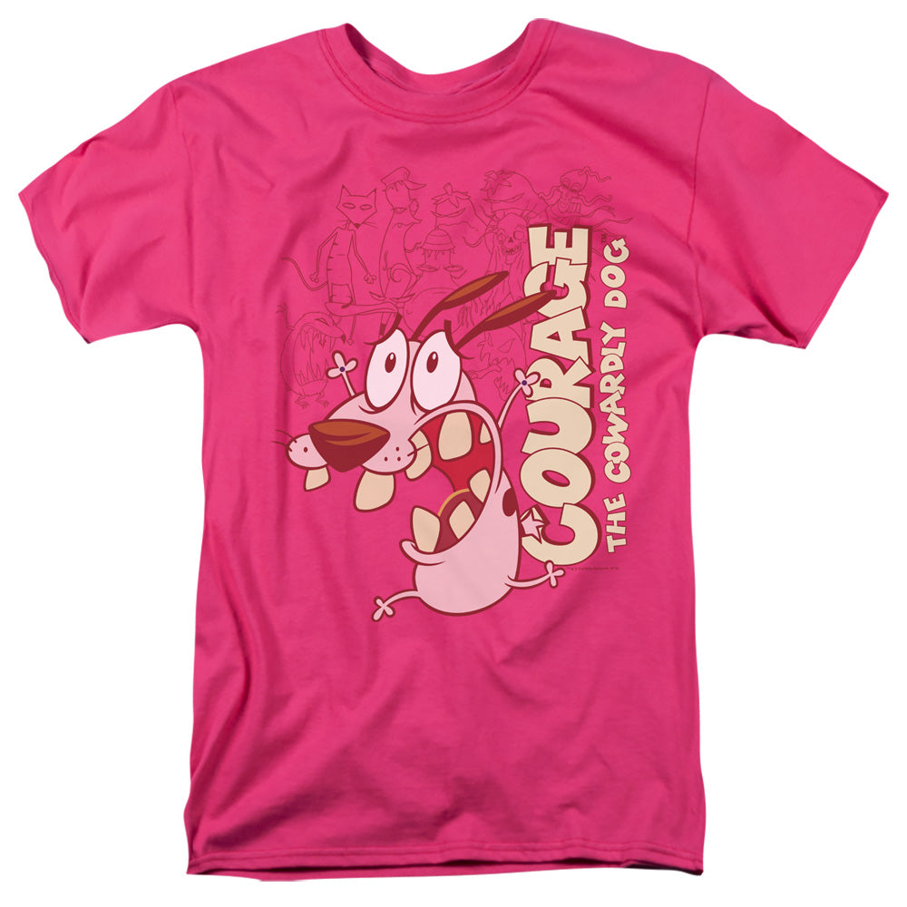COURAGE THE COWARDLY DOG/RUNNING SCARED - S/S ADULT 18/1 - HOT PINK