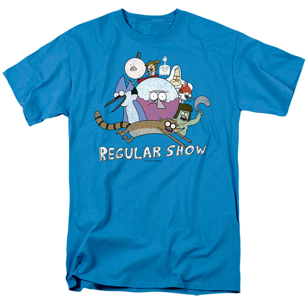 REGULAR SHOW/SURROUNDING BENSON - S/S ADULT 18/1 - CAROLINA BLUE