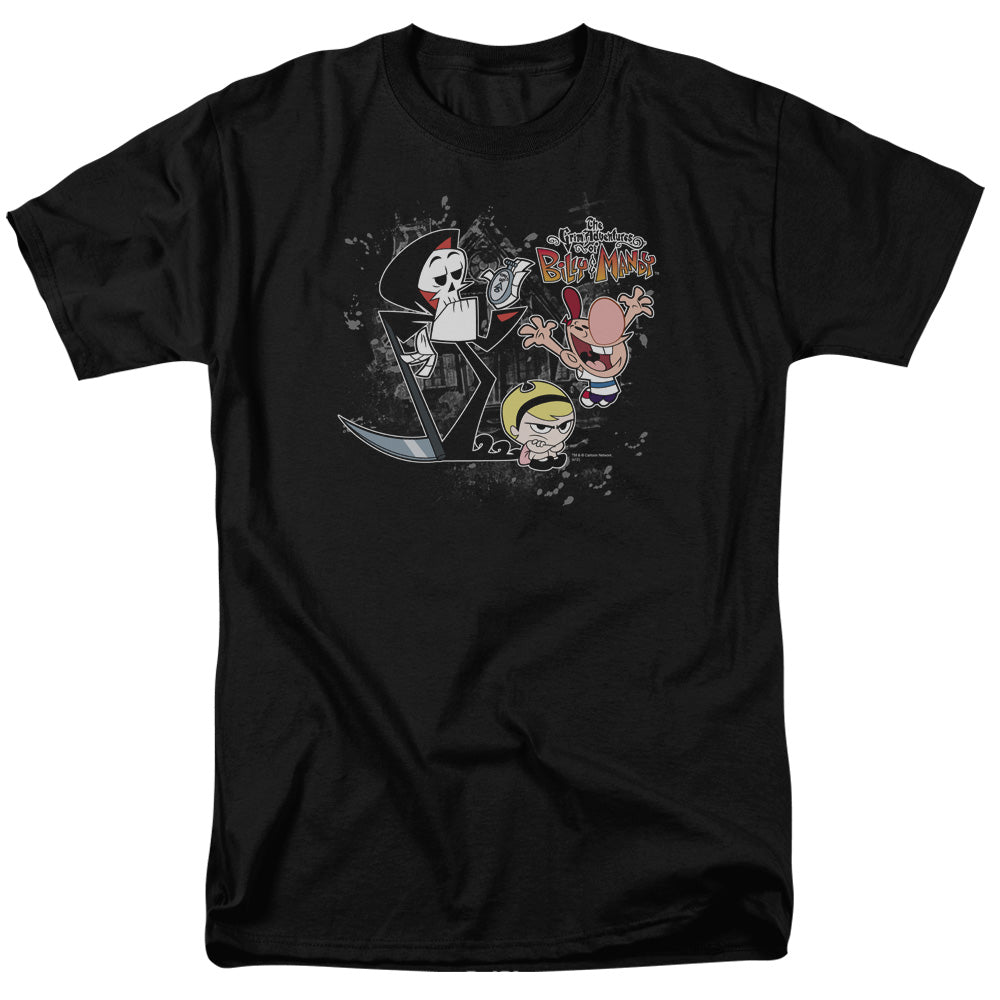 GRIM ADVENTURES OF BILLY AND MANDY/SPLATTER CAST - S/S ADULT 18/1 - BLACK