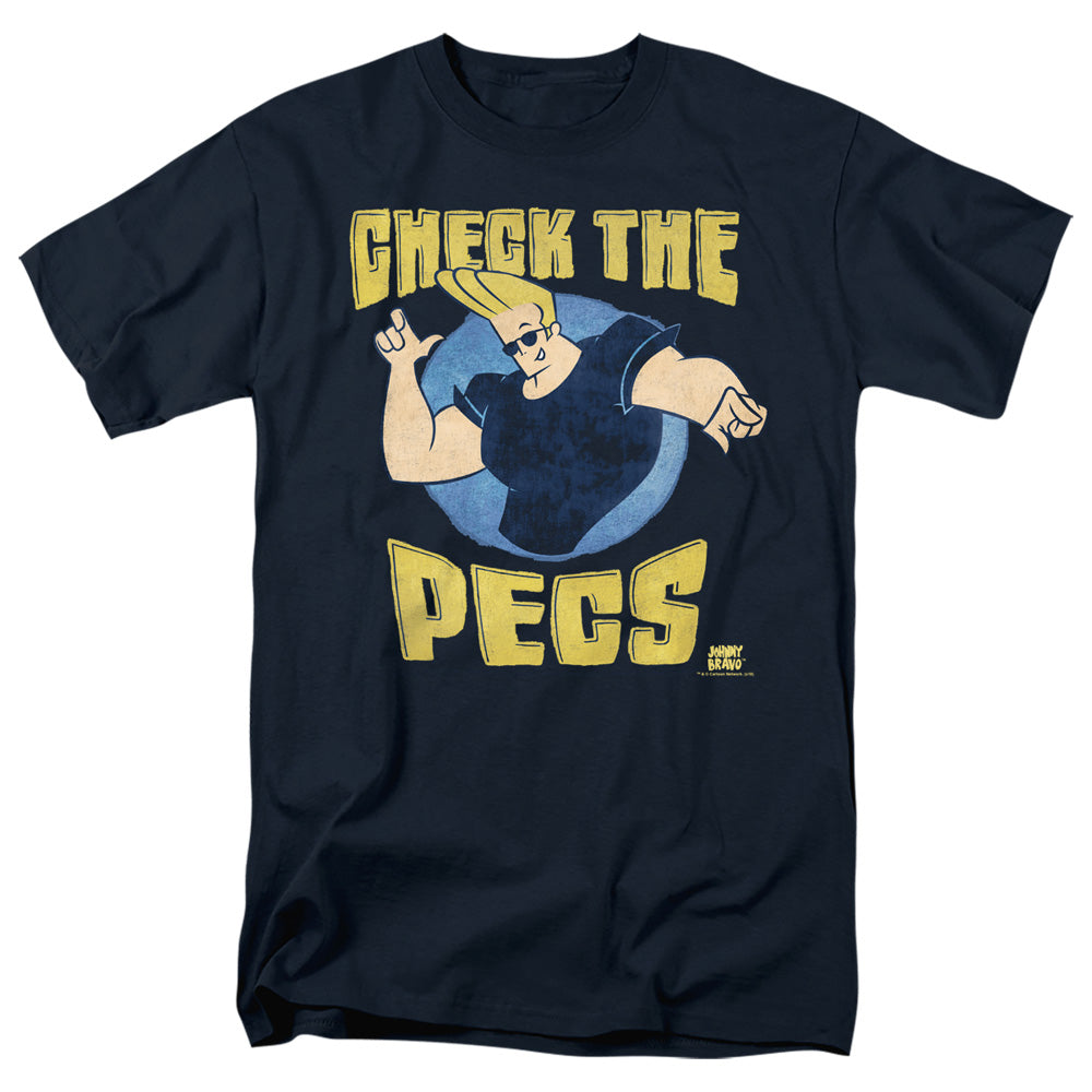 JOHNNY BRAVO/CHECK THE PECTS - S/S ADULT 18/1 - NAVY