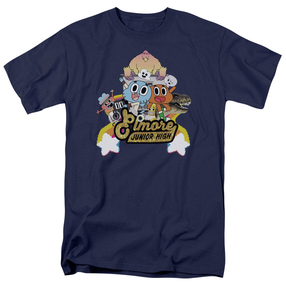AMAZING WORLD OF GUMBALL/ELMORE JUNIOR HIGH - S/S ADULT 18/1 - NAVY