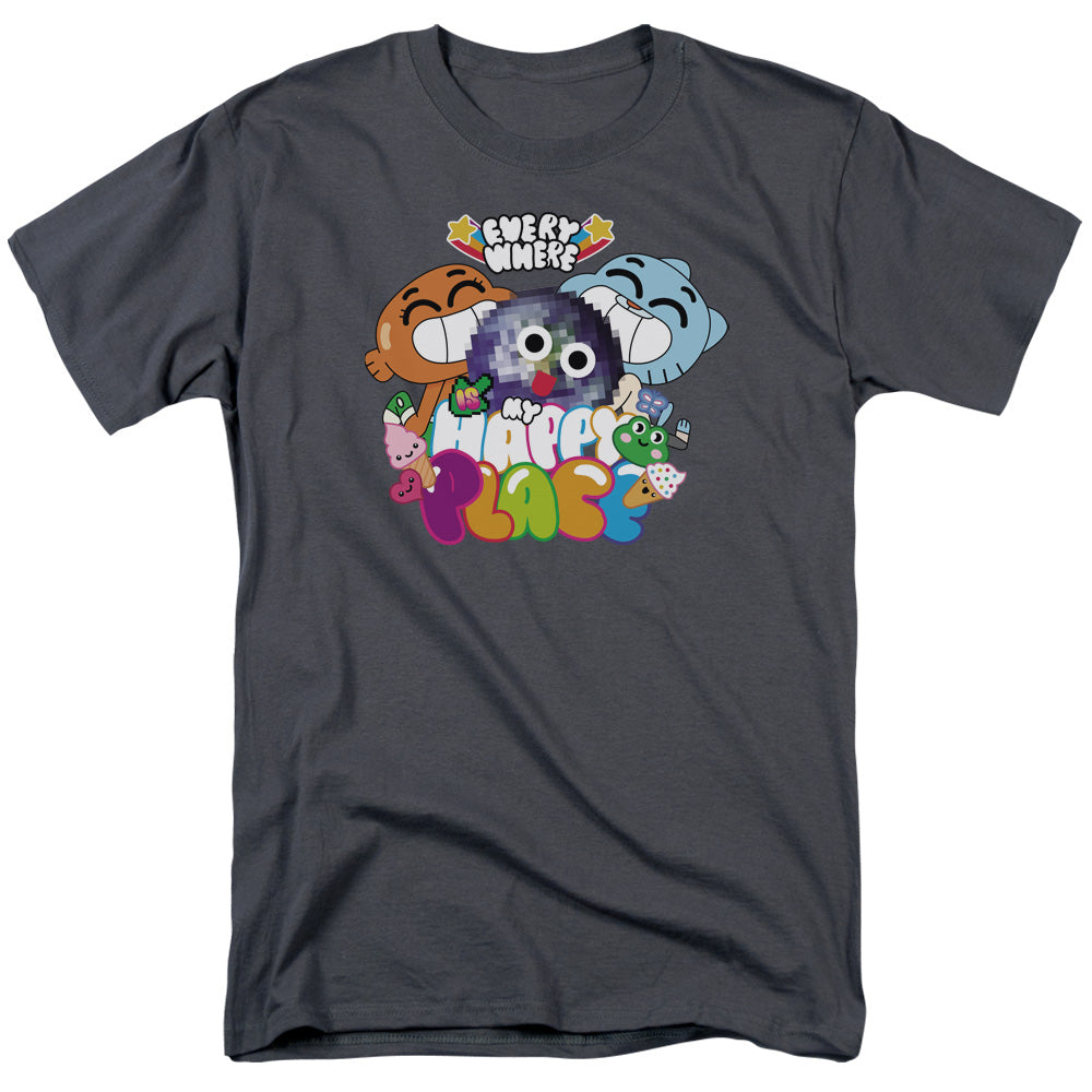 AMAZING WORLD OF GUMBALL/HAPPY PLACE - S/S ADULT 18/1 - CHARCOAL