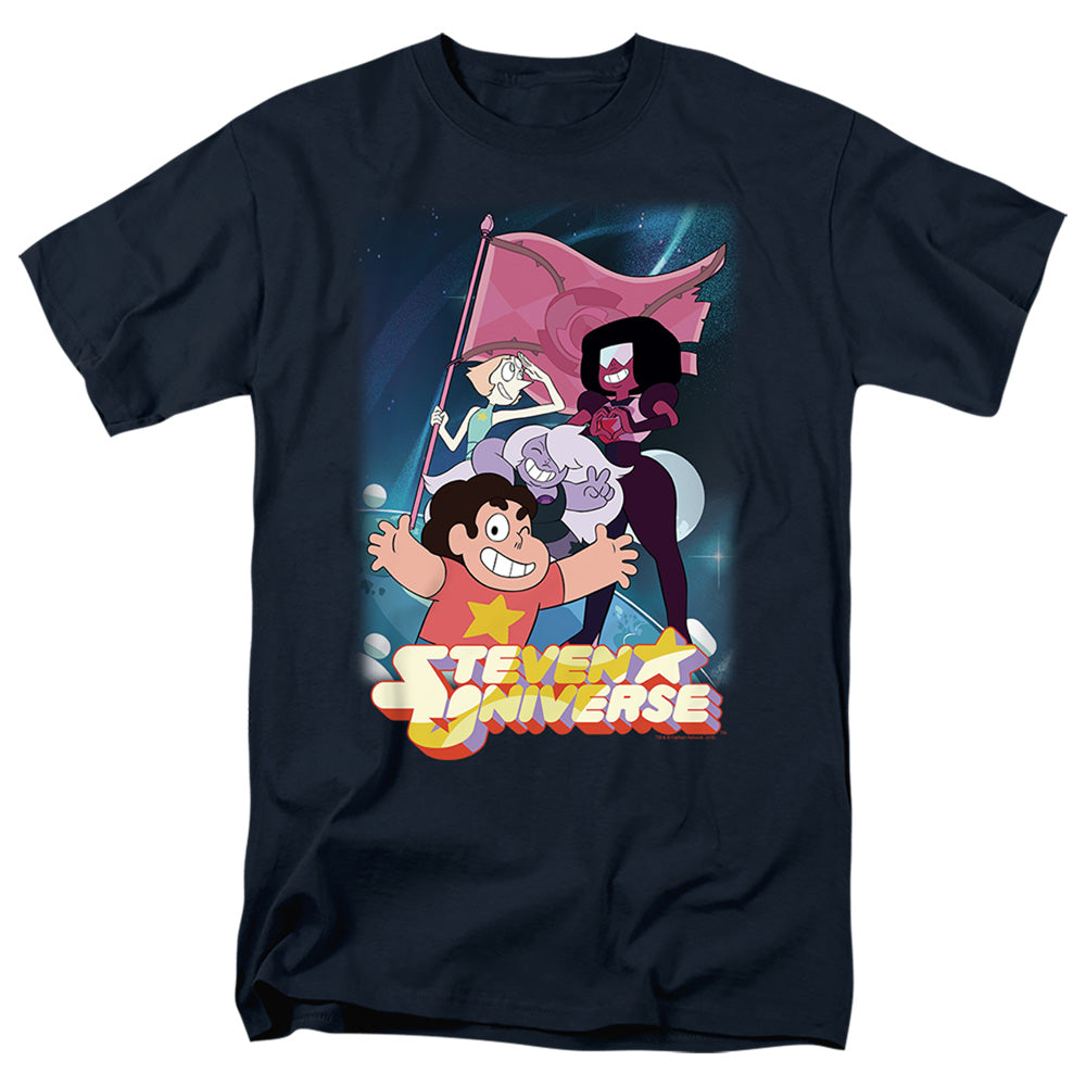 STEVEN UNIVERSE/CRYSTAL GEM FLAG - S/S ADULT 18/1 - NAVY