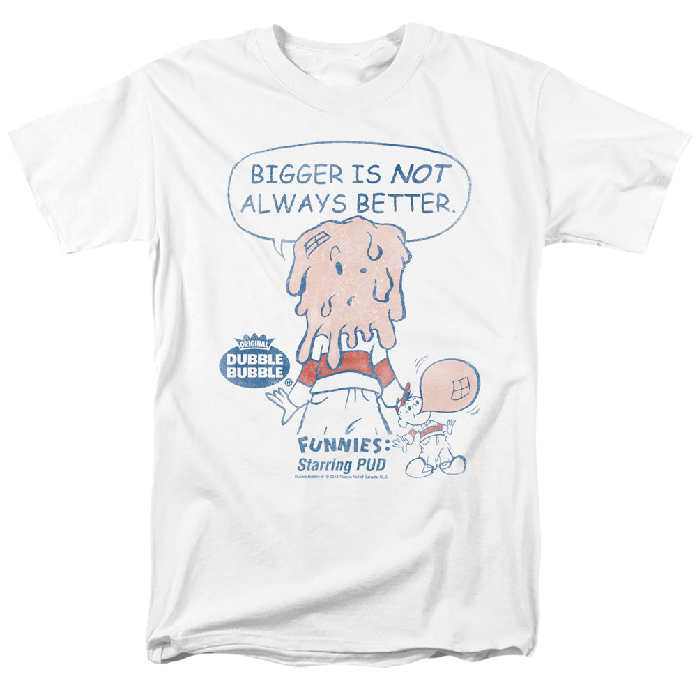 DUBBLE BUBBLE/BIGGER NOT BETTER - S/S ADULT 18/1 - WHITE