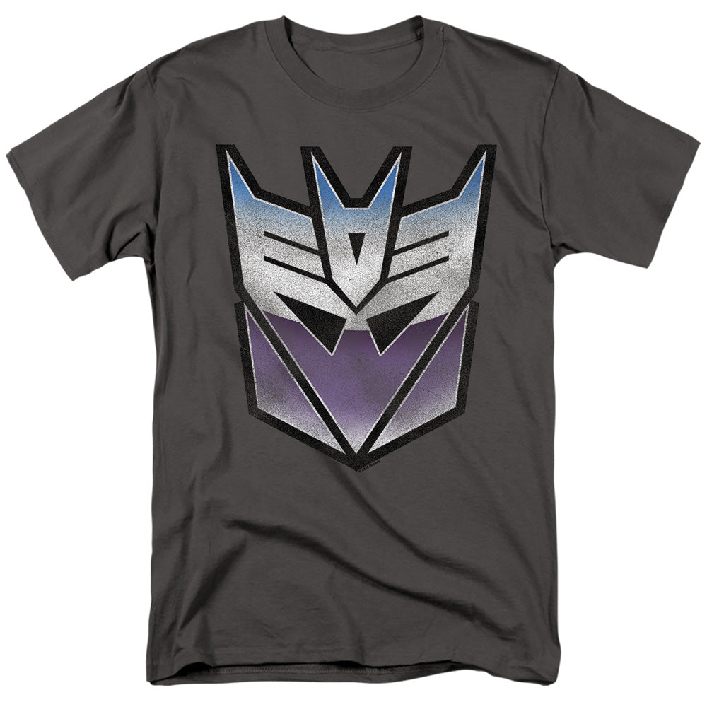 TRANSFORMERS/VINTAGE DECEPTICON LOGO - S/S ADULT 18/1 - CHARCOAL