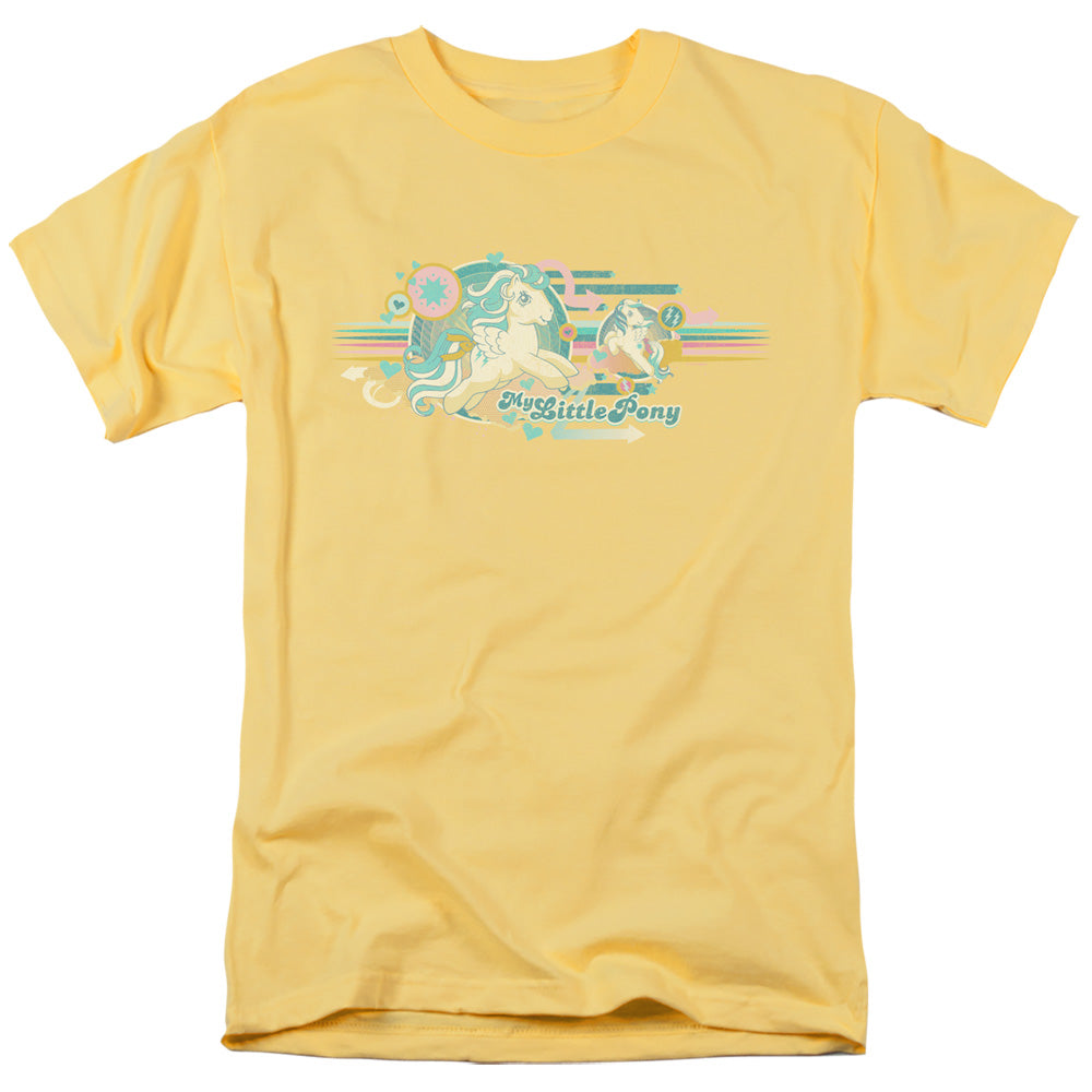 MY LITTLE PONY RETRO/RETRO STRIPES - S/S ADULT 18/1 - BANANA