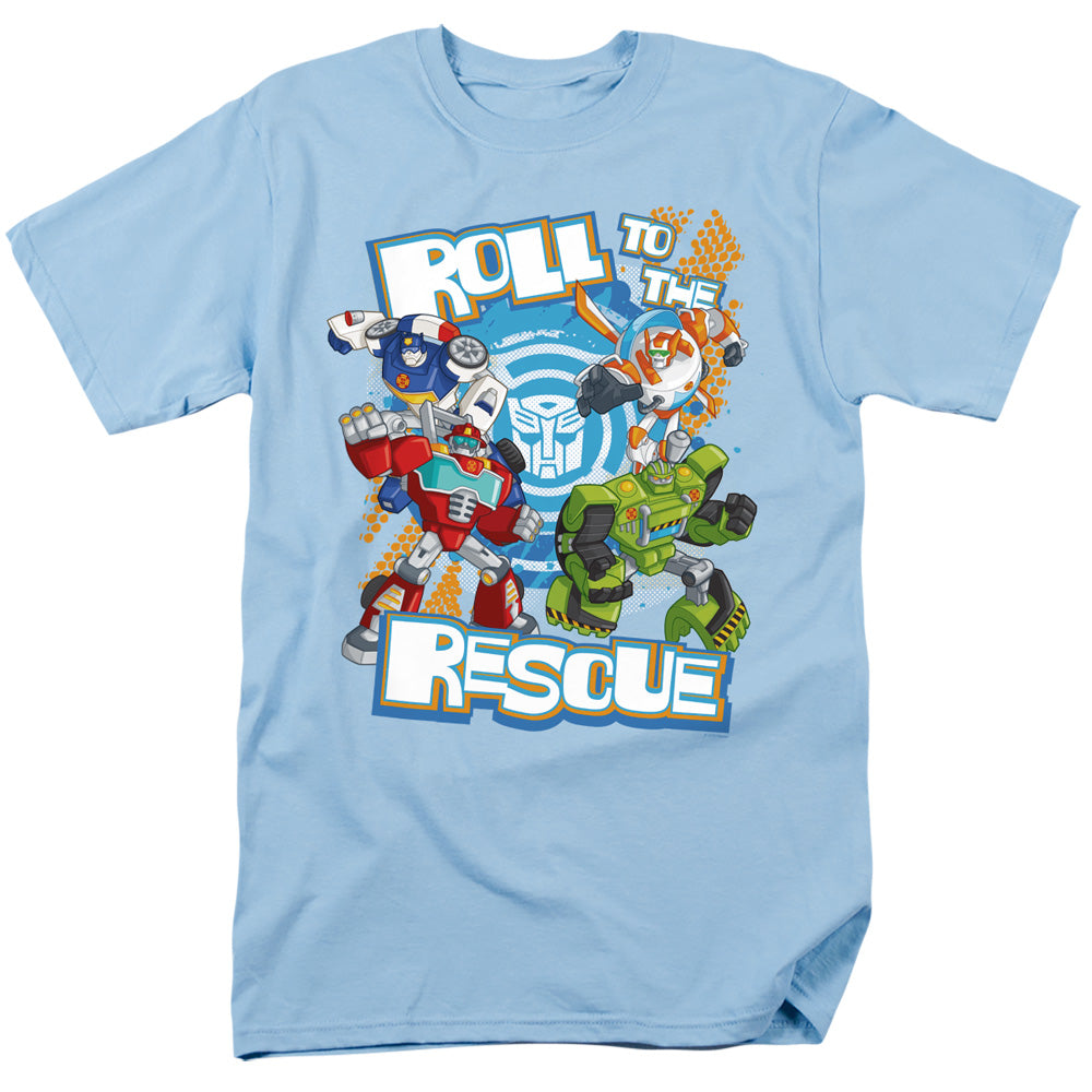 TRANSFORMERS/ROLL TO THE RESCUE - S/S ADULT 18/1 - LIGHT BLUE