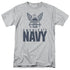 NAVY/EAGLE LOGO - S/S ADULT 18/1 - ATHLETIC HEATHER