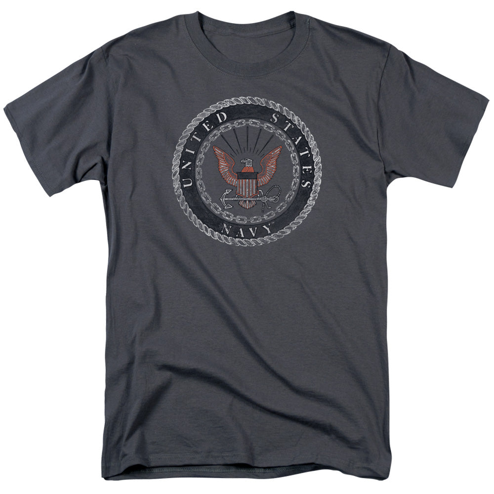 NAVY/ROUGH EMBLEM - S/S ADULT 18/1 - CHARCOAL