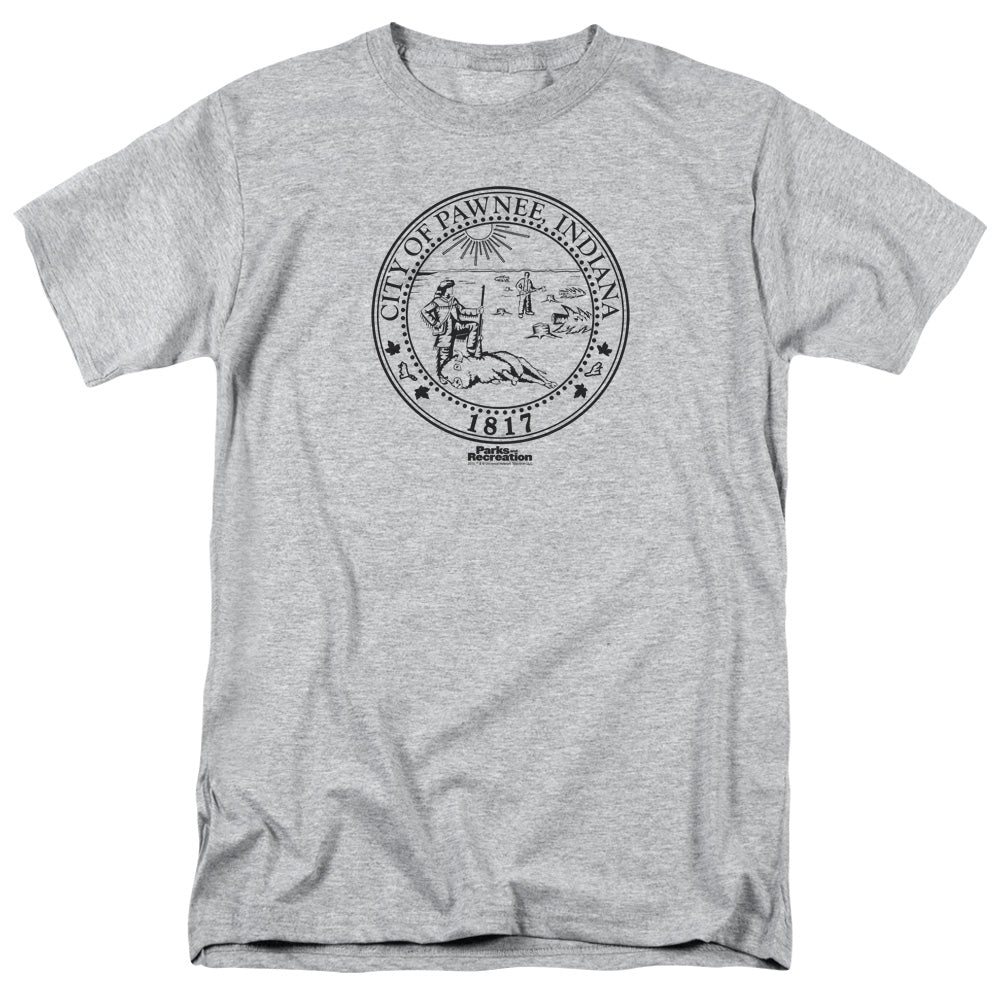 PARKS AND REC/PAWNEE SEAL - S/S ADULT 18/1 - ATHLETIC HEATHER