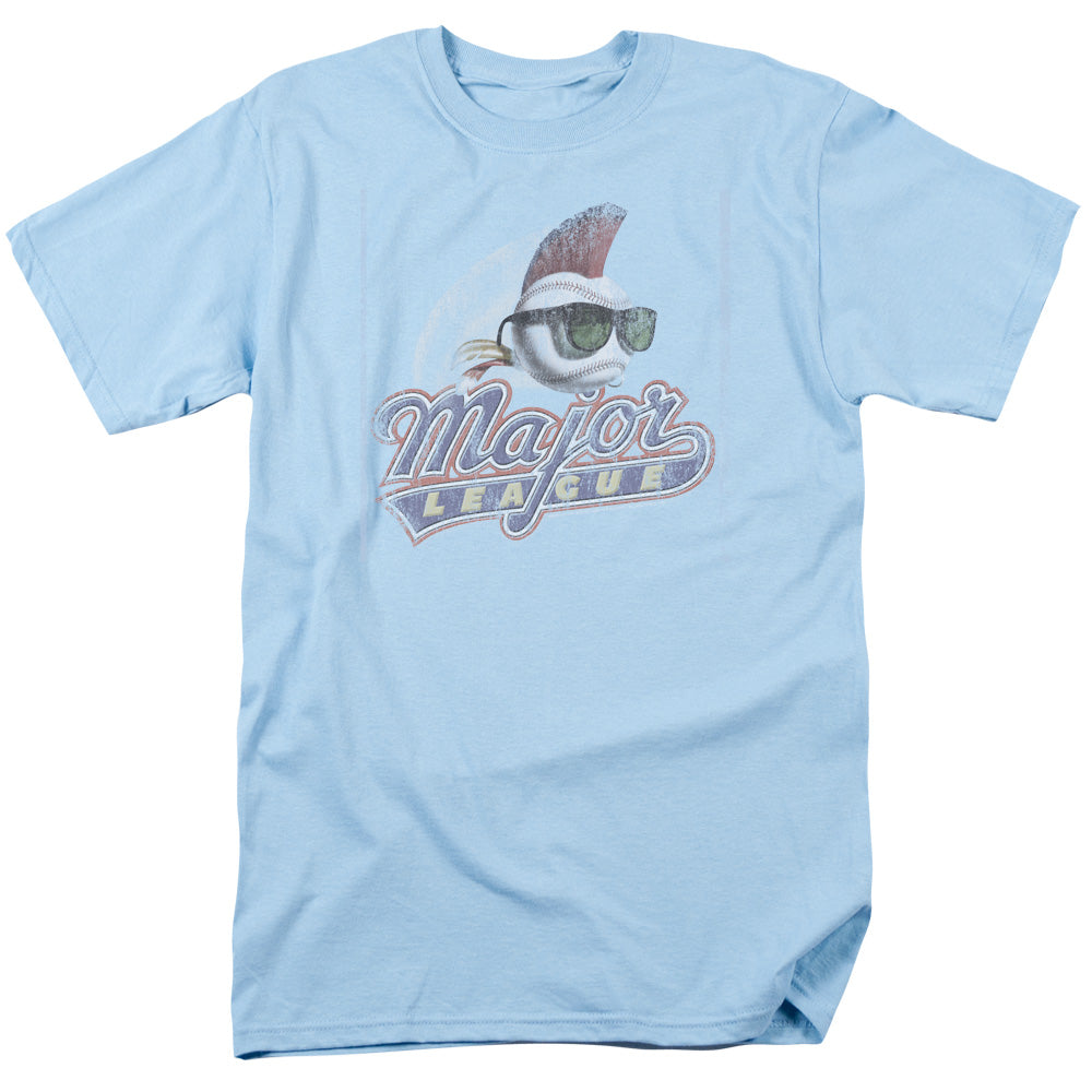 MAJOR LEAGUE/DISTRESSED LOGO - S/S ADULT 18/1 - LIGHT BLUE