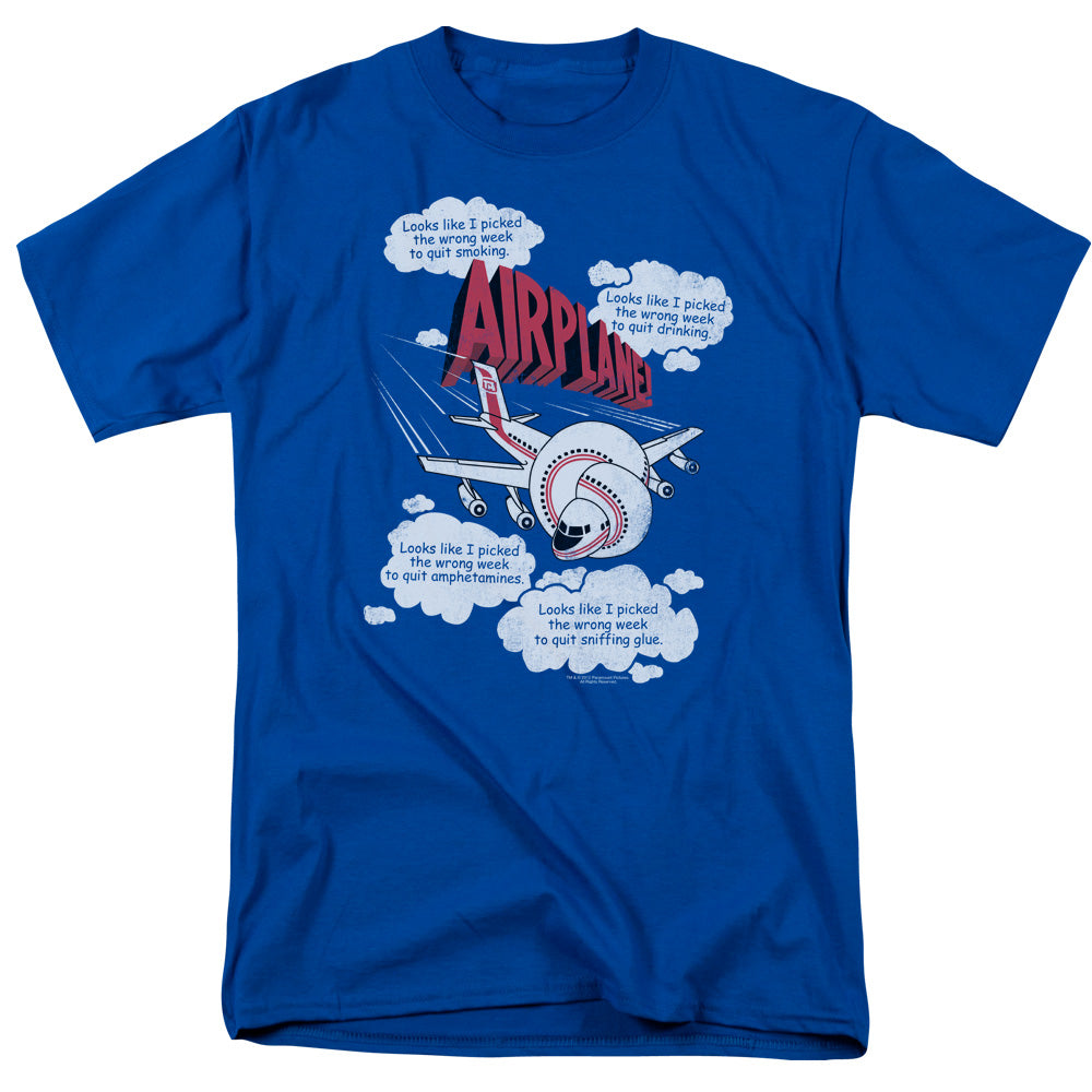 AIRPLANE/PICKED THE WRONG DAY - S/S ADULT 18/1 - ROYAL BLUE