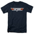 TOP GUN/DISTRESSED LOGO - S/S ADULT 18/1 - NAVY