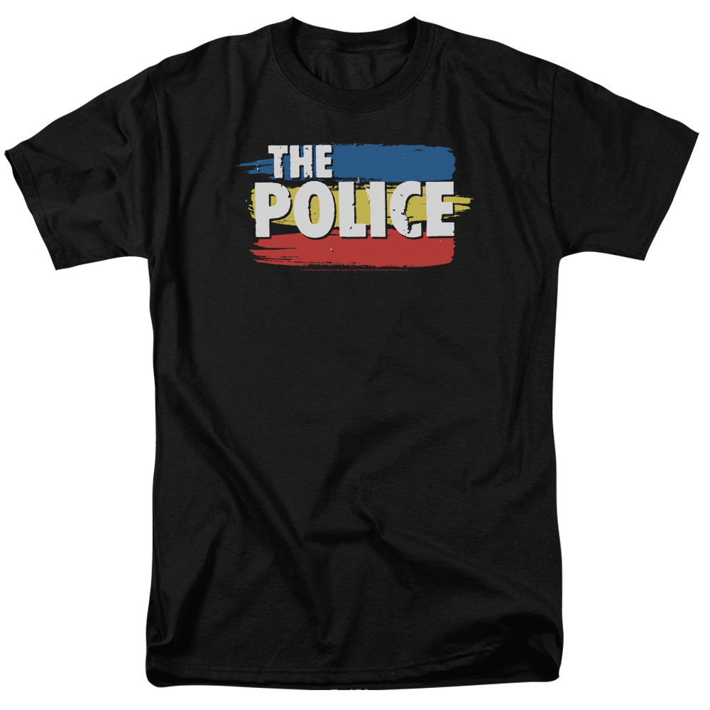 THE POLICE/THREE STRIPES LOGO - S/S ADULT 18/1 - BLACK