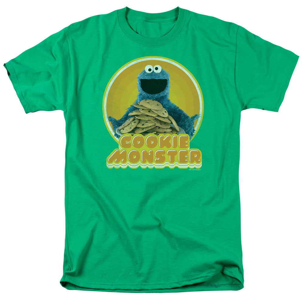 SESAME STREET/COOKIE IRON ON - S/S ADULT 18/1 - KELLY GREEN
