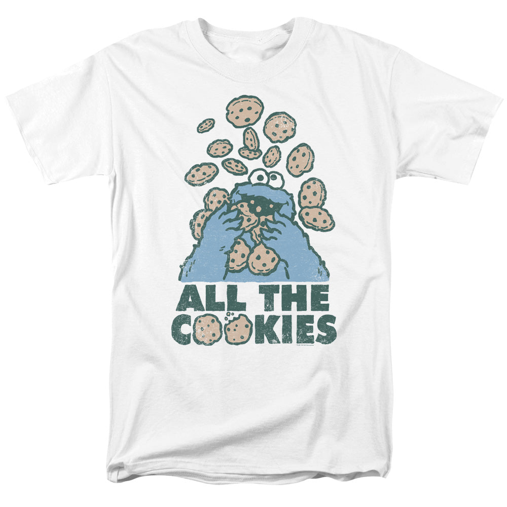 SESAME STREET/ALL THE COOKIES - S/S ADULT 18/1 - WHITE