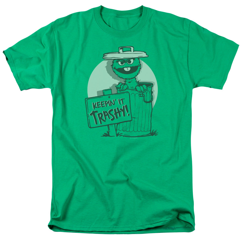 SESAME STREET/KEEPIN IT TRASHY - S/S ADULT 18/1 - KELLY GREEN