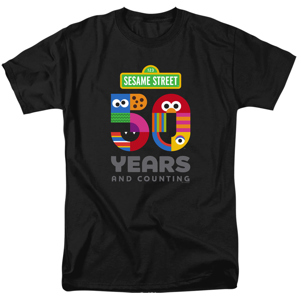 SESAME STREET/50 YEARS LOGO - S/S ADULT 18/1 - BLACK