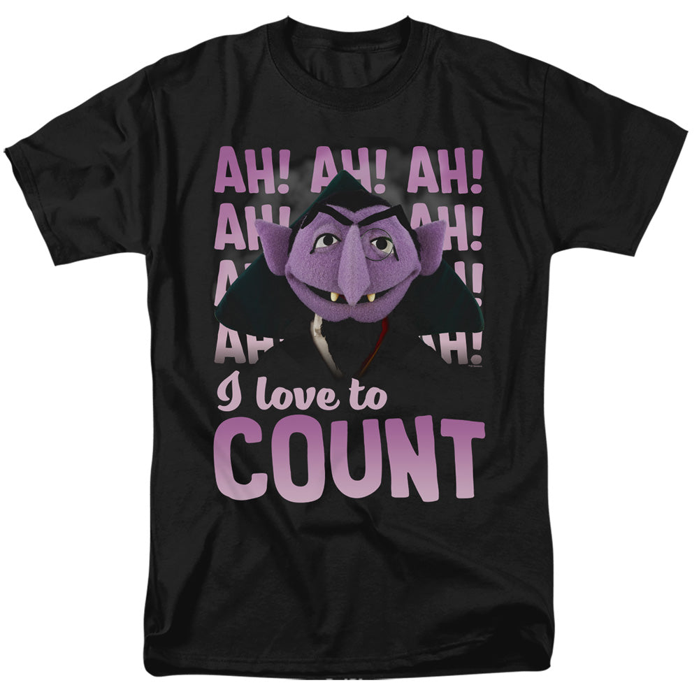 SESAME STREET/THE COUNT AH! AH! AH! - S/S ADULT 18/1 - BLACK
