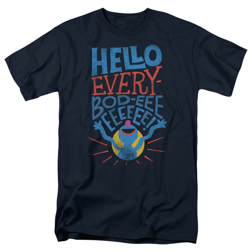 SESAME STREET/GROVER HELLO EVERYBODY - S/S ADULT 18/1 - NAVY
