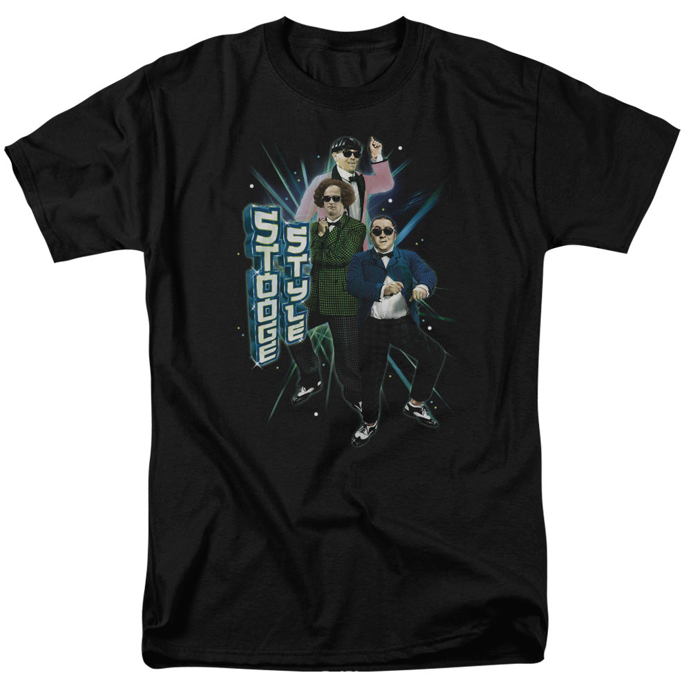 THREE STOOGES/STOOGE STYLE - S/S ADULT 18/1 - BLACK