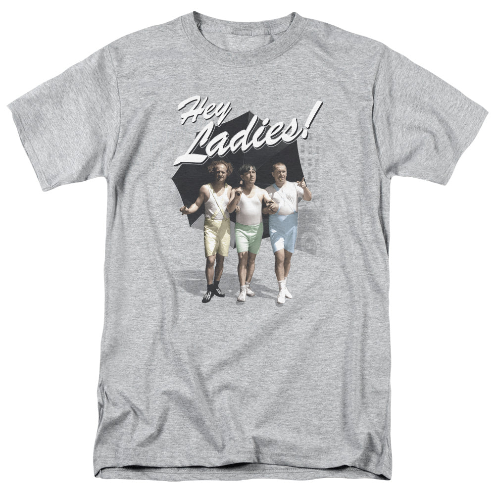 THREE STOOGES/HEY LADIES - S/S ADULT 18/1 - ATHLETIC HEATHER