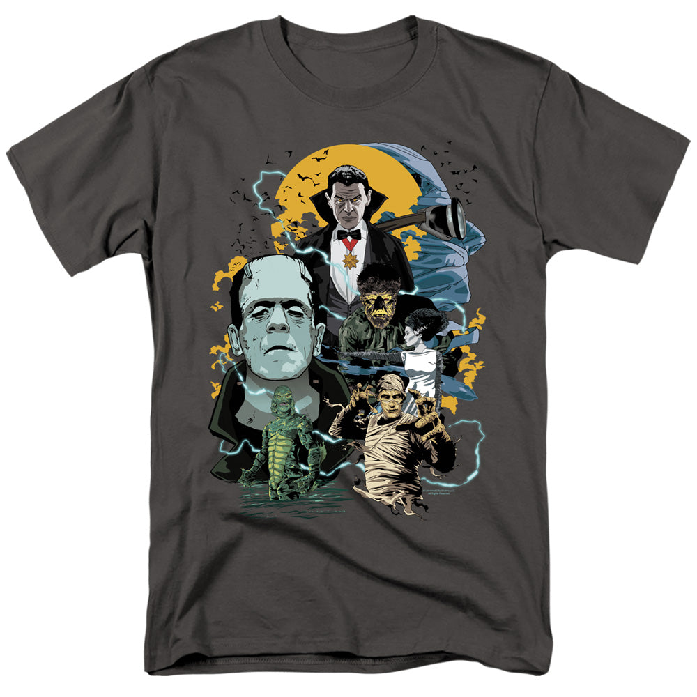 UNIVERSAL MONSTERS/MONSTER MASH - S/S ADULT 18/1 - CHARCOAL