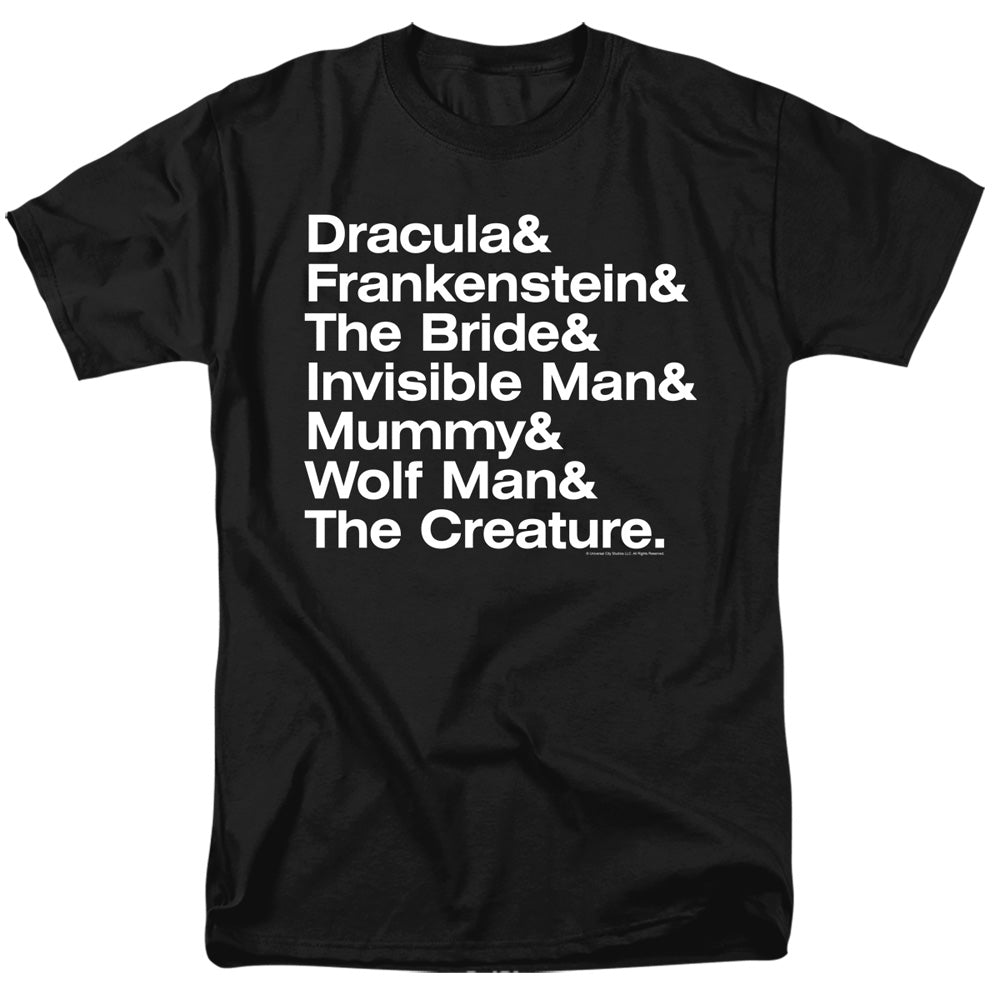 UNIVERSAL MONSTERS/AMPERSAND MONSTERS - S/S ADULT 18/1 - BLACK