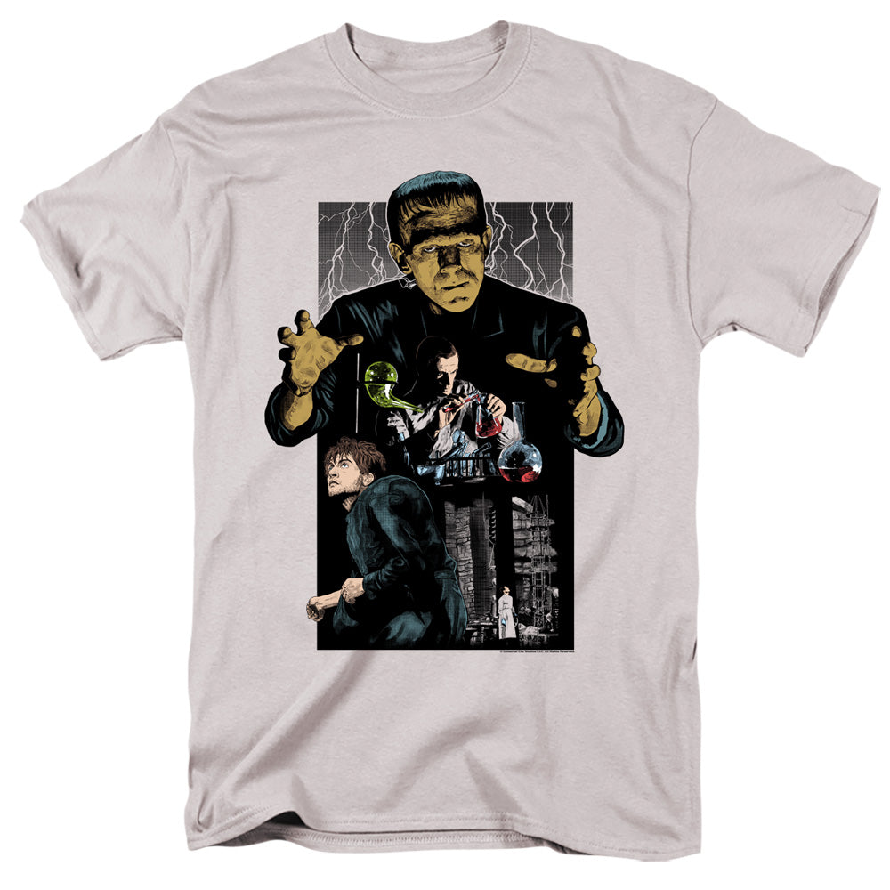 UNIVERSAL MONSTERS/FRANKENSTEIN ILLUSTRATED 2 - S/S ADULT 18/1 - SILVER