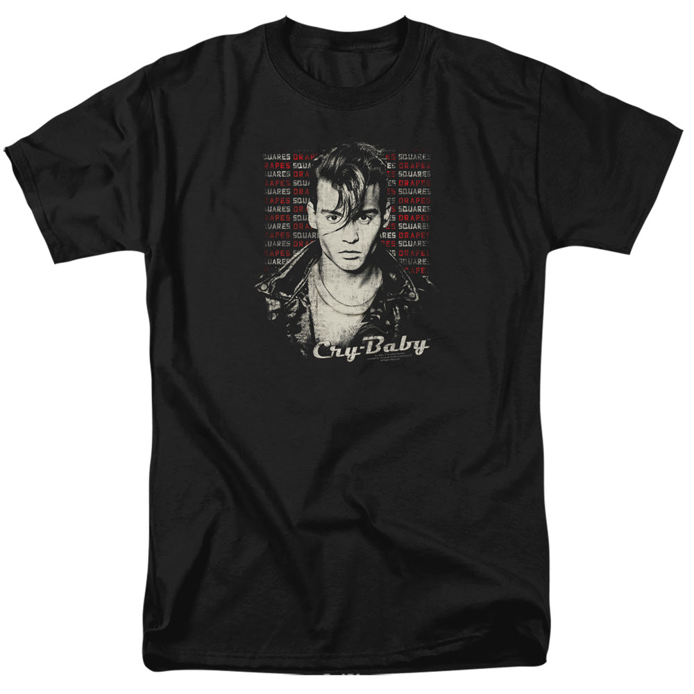 CRY BABY/DRAPES & SQUARES - S/S ADULT 18/1 - BLACK