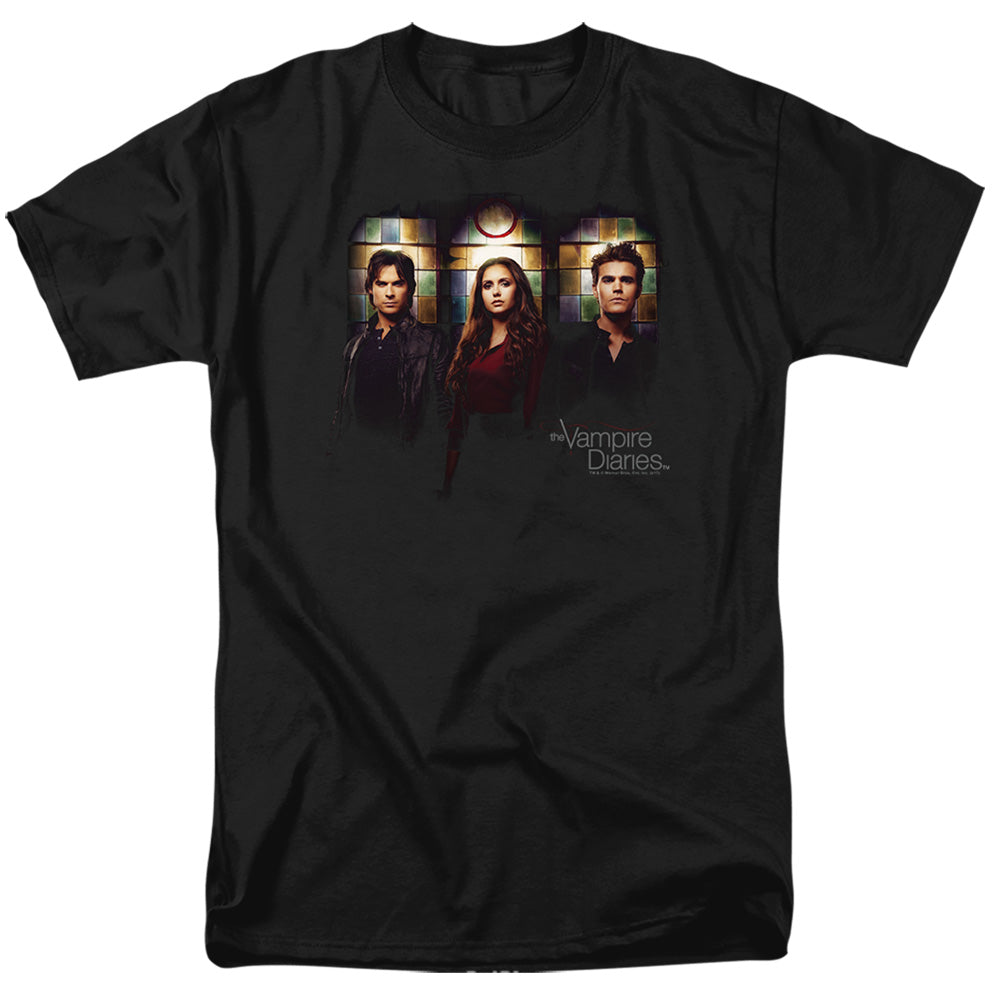 VAMPIRE DIARIES/STAINED WINDOWS - S/S ADULT 18/1 - BLACK