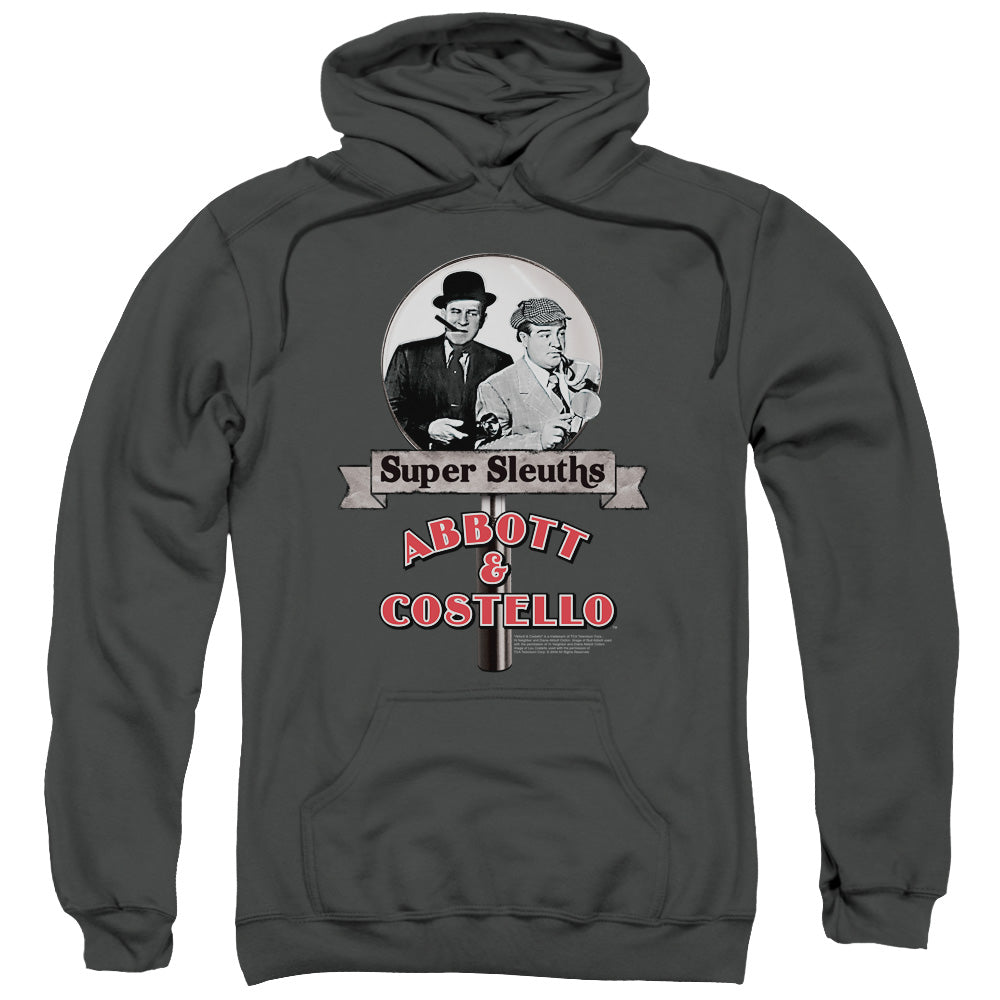 ABBOTT & COSTELLO/SUPER SLEUTHS - ADULT PULLOVER HOODIE - CHARCOAL