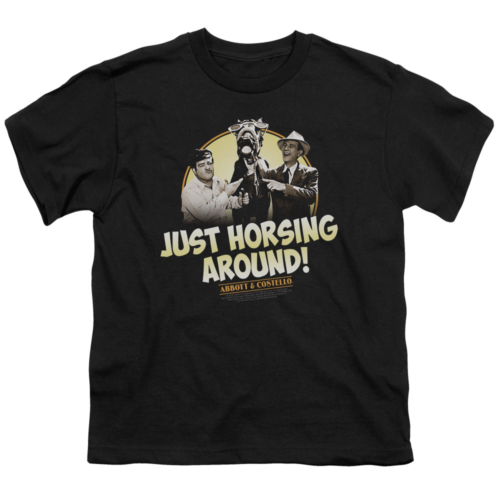 ABBOTT & COSTELLO/HORSING AROUND - S/S YOUTH 18/1 - BLACK