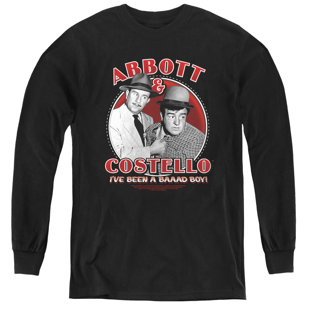 ABBOTT & COSTELLO/BAD BOY - YOUTH LONG SLEEVE TEE - BLACK