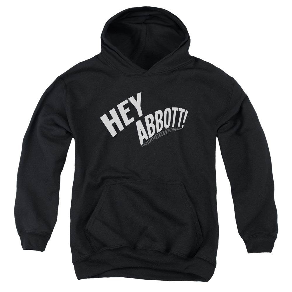 ABBOTT & COSTELLO/HEY ABBOTT - YOUTH PULLOVER HOODIE - BLACK