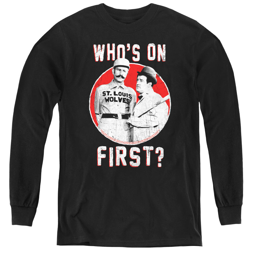 ABBOTT & COSTELLO/FIRST - YOUTH LONG SLEEVE TEE - BLACK