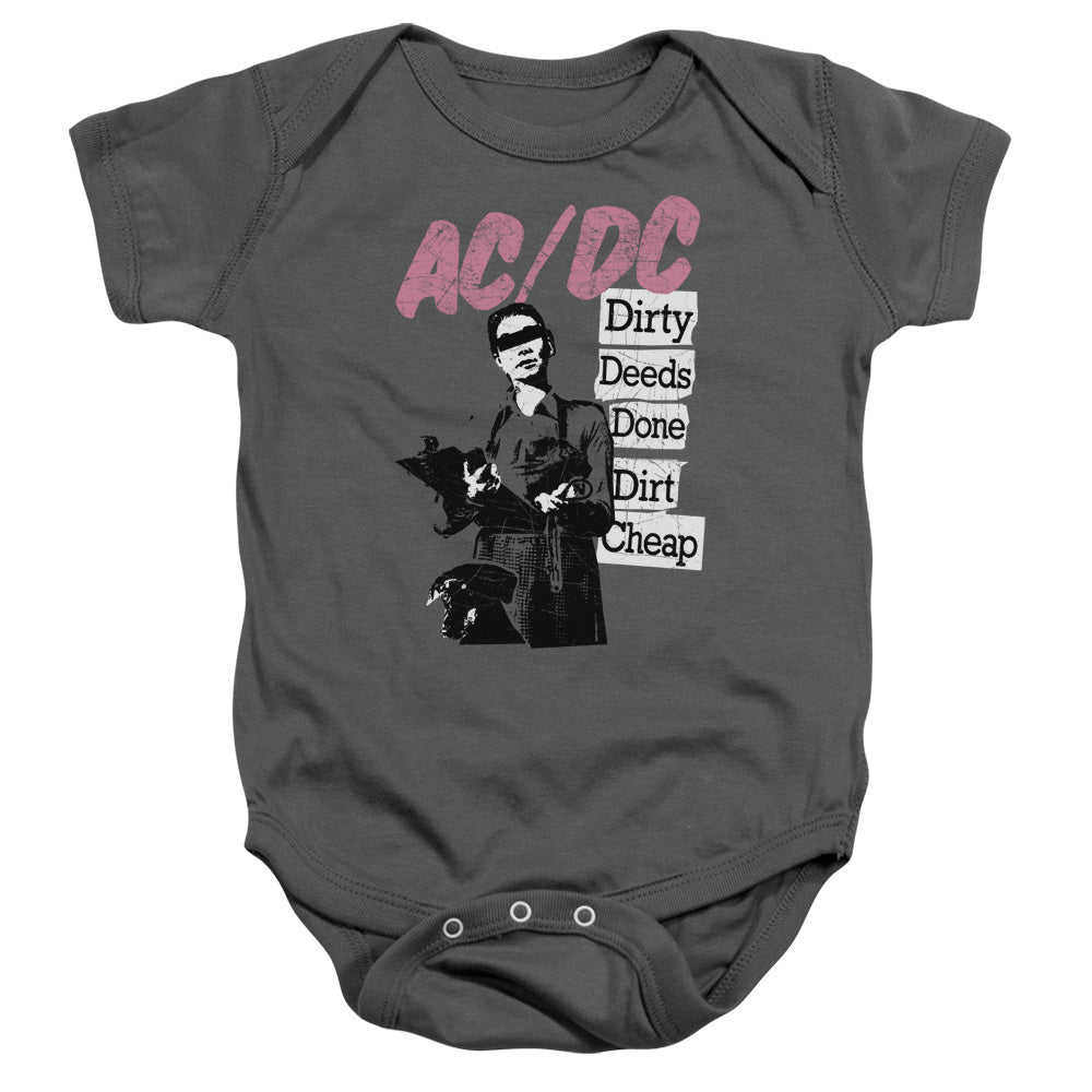 ACDC/DIRTY DEEDS - INFANT SNAPSUIT - CHARCOAL