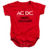 ACDC/HIGH VOLTAGE STENCIL - INFANT SNAPSUIT - RED