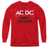ACDC/HIGH VOLTAGE STENCIL - YOUTH LONG SLEEVE TEE - RED