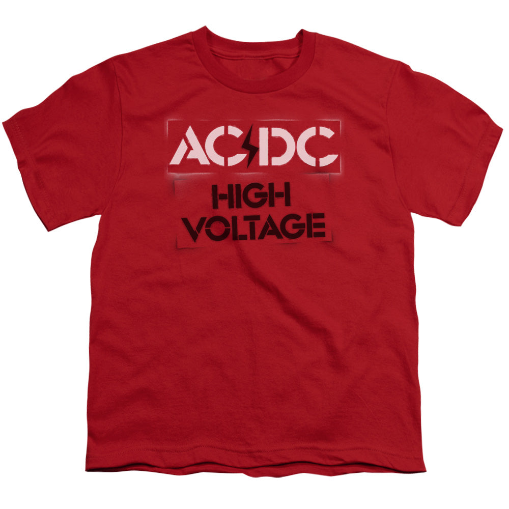 ACDC/HIGH VOLTAGE STENCIL - S/S YOUTH 18/1 - RED